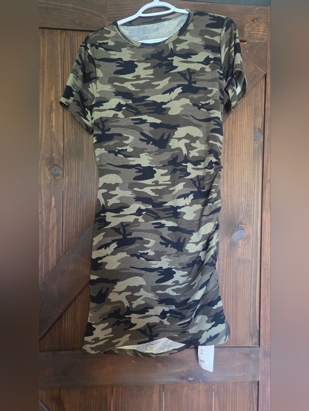Women’s Short Sleeve Camo Dress - Olive Green